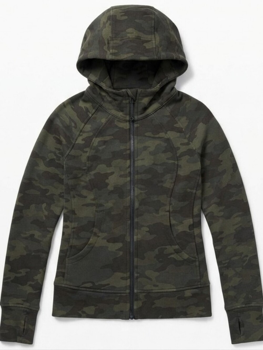 Lululemon Scuba Hoodie Camo Heritage 365 Deep Coal Multi Size 4 EUC